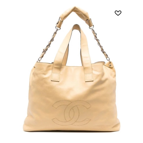 Authentic Chanel XL lambskin soft yellow Tote/Weekender bag - Picture 3 of 16